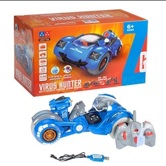 Virus Hunter SCI-FI Remote Control Spray Racing Car Blue Color - Picture 1 of 6